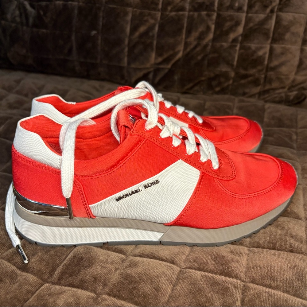 Michael Kors Vibrant Red and White Sneakers